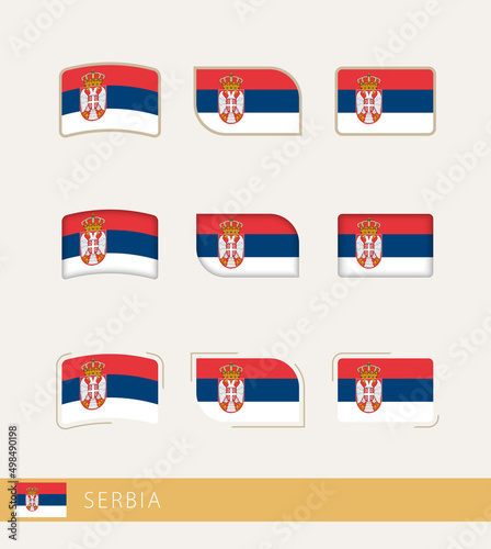 Vector flags of Serbia, collection of Serbia flags.