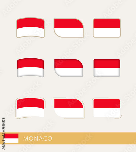 Vector flags of Monaco  collection of Monaco flags.