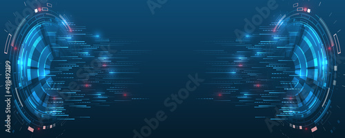 Big data visualization on dark background. An array of multi-colored lines. Hi-tech concept of data structuring. Futuristic fragmentation of information.