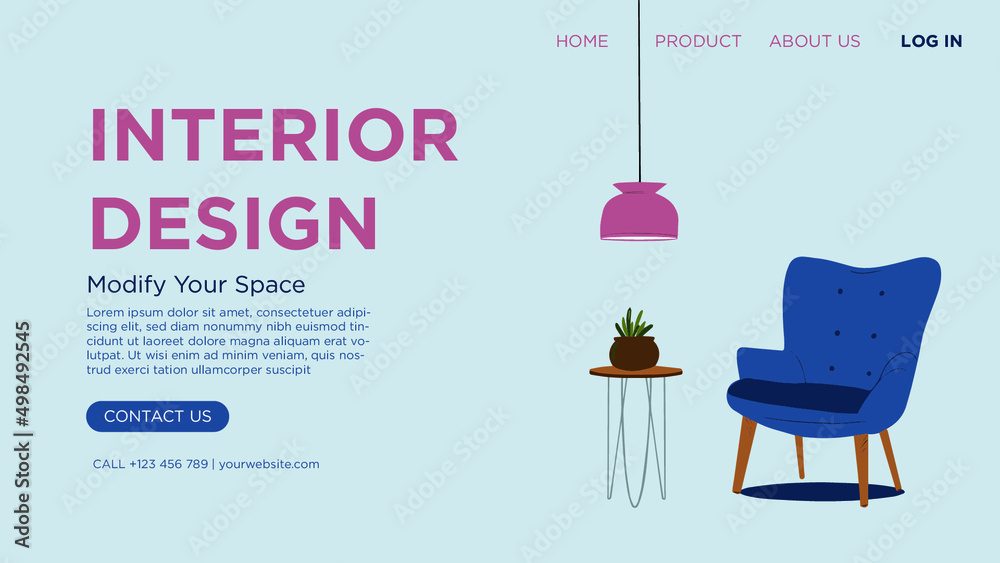 Hand drawn interior design post Stock Vector | Adobe Stock