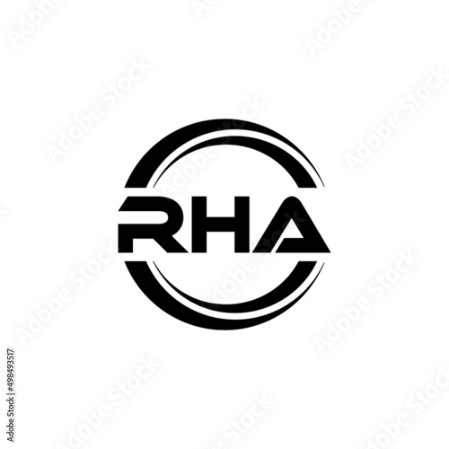 RHA letter logo design with white background in illustrator  vector logo modern alphabet font overlap style. calligraphy designs for logo  Poster  Invitation  etc.