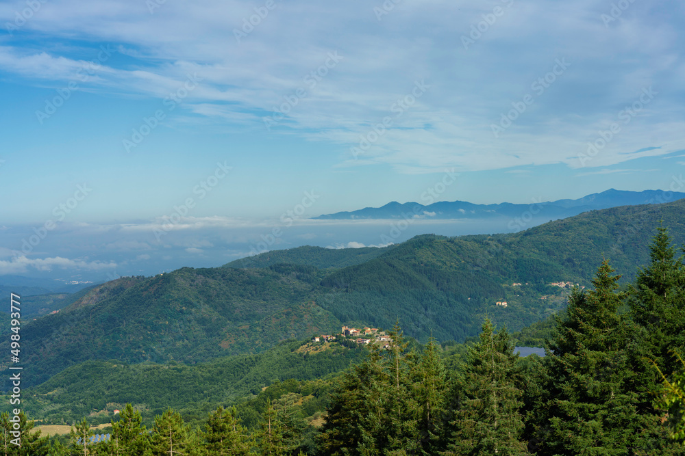 Fototapeta premium View of Alpi Apuane from Foce Carpinelli, Tuscany