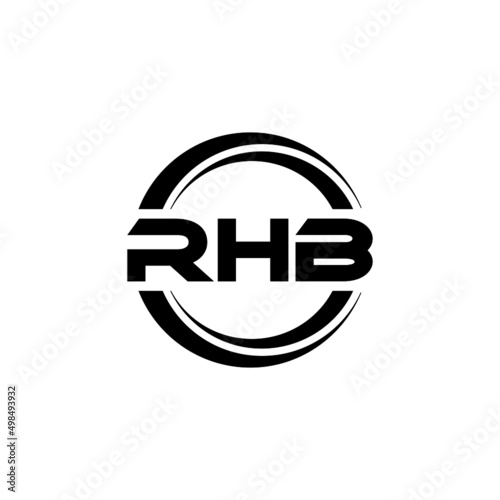 RHB letter logo design with white background in illustrator  vector logo modern alphabet font overlap style. calligraphy designs for logo  Poster  Invitation  etc.