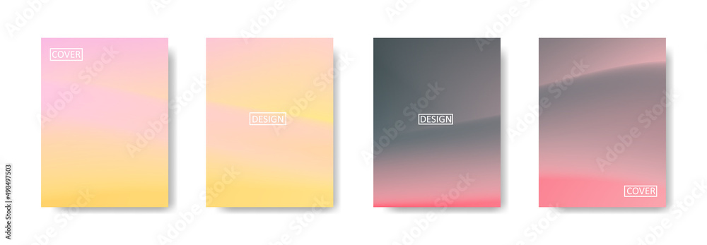 Fototapeta premium Set of abstract background with beautiful gradation color, colorful background for poster flyer banner backdrop.vertical banner.cool fluid background vector illustration