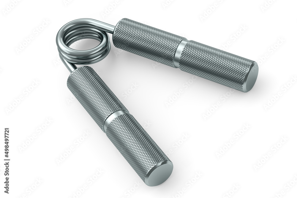 Iron hand expander or resistance band isolated on white background. Iron hand expander or resistance band isolated on white background.