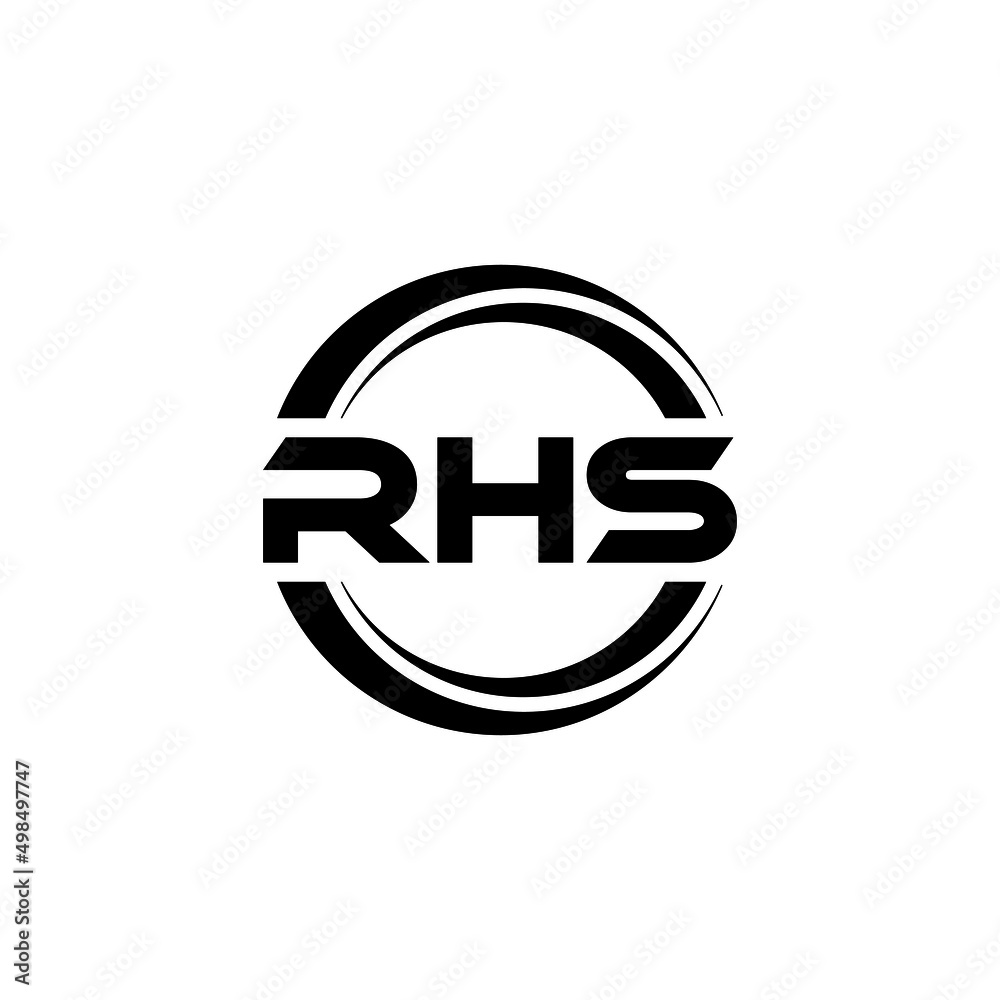 RHS letter logo design with white background in illustrator, vector ...