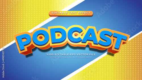 Podcast 3d editable text effect