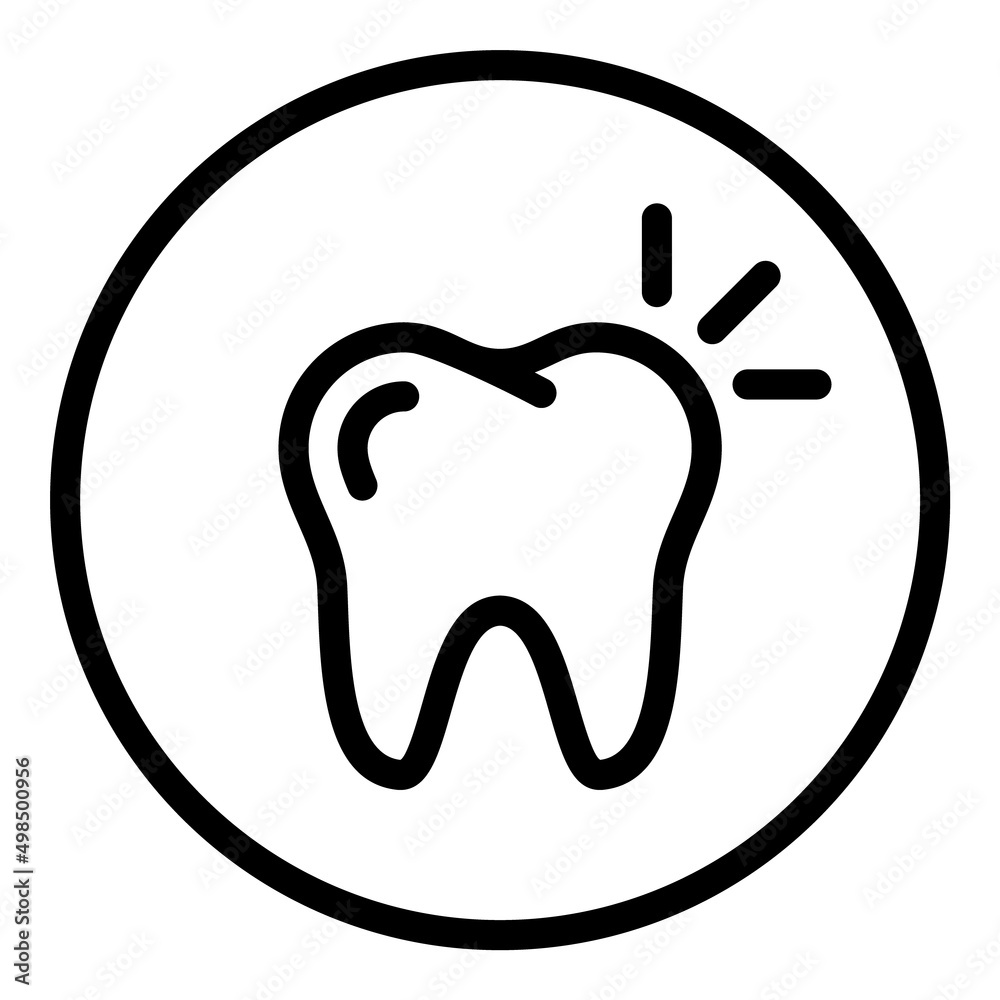 Fototapeta premium Shine Tooth Flat Icon Isolated On White Background