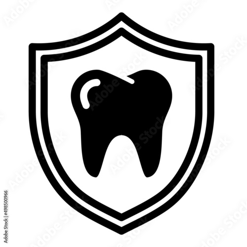 Tooth Protection Flat Icon Isolated On White Background