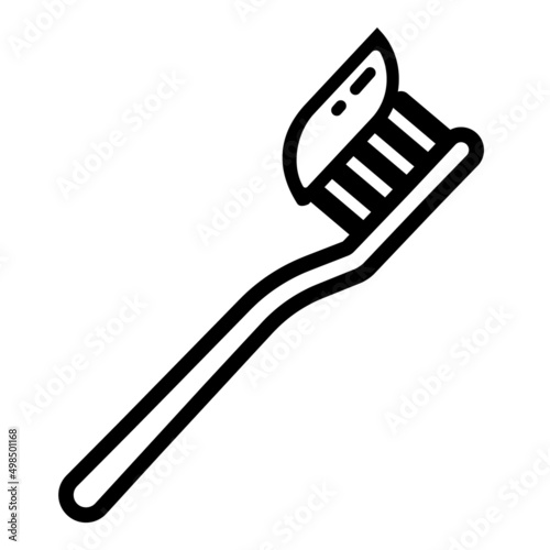 Toothbrush Flat Icon Isolated On White Background