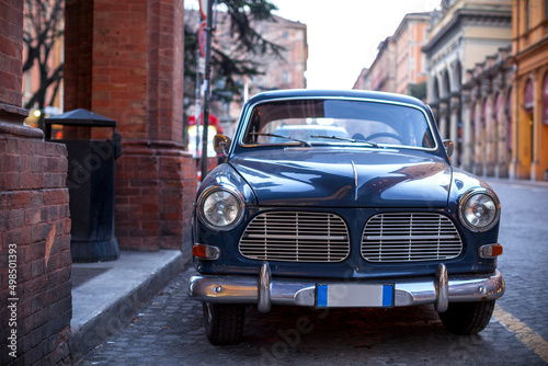 Old Vintage Car From the Dolce Vita Era on an Italian City Street