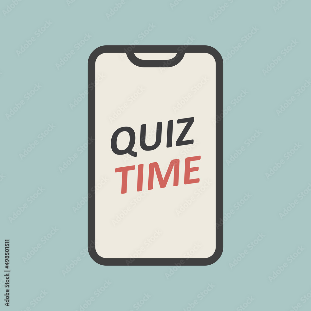 Online Quiz From on Phone. Choice and survey. Symbol of quiz online in website, choice and quiz exam list