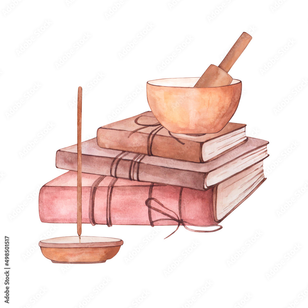 Hand Drawn Watercolor Sacred Spiritual illustration isolated on white ...