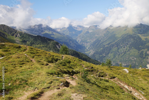 Panorama of Gastein valley from Graukogel mountain  Austria