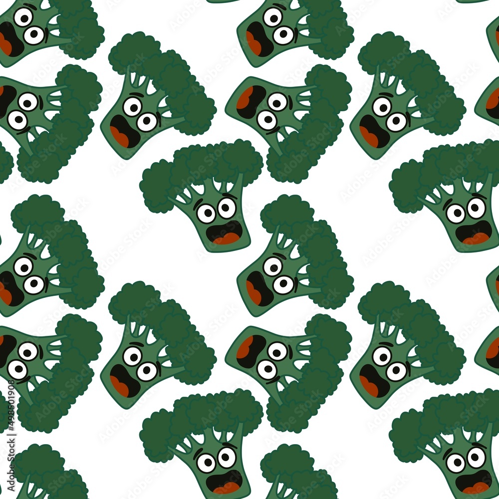 Kids seamless broccoli pattern for textiles and packaging and gifts and cards and linens and wrapping paper Kids seamless broccoli pattern for textiles and packaging and gifts and cards and linens and wrapping paper
