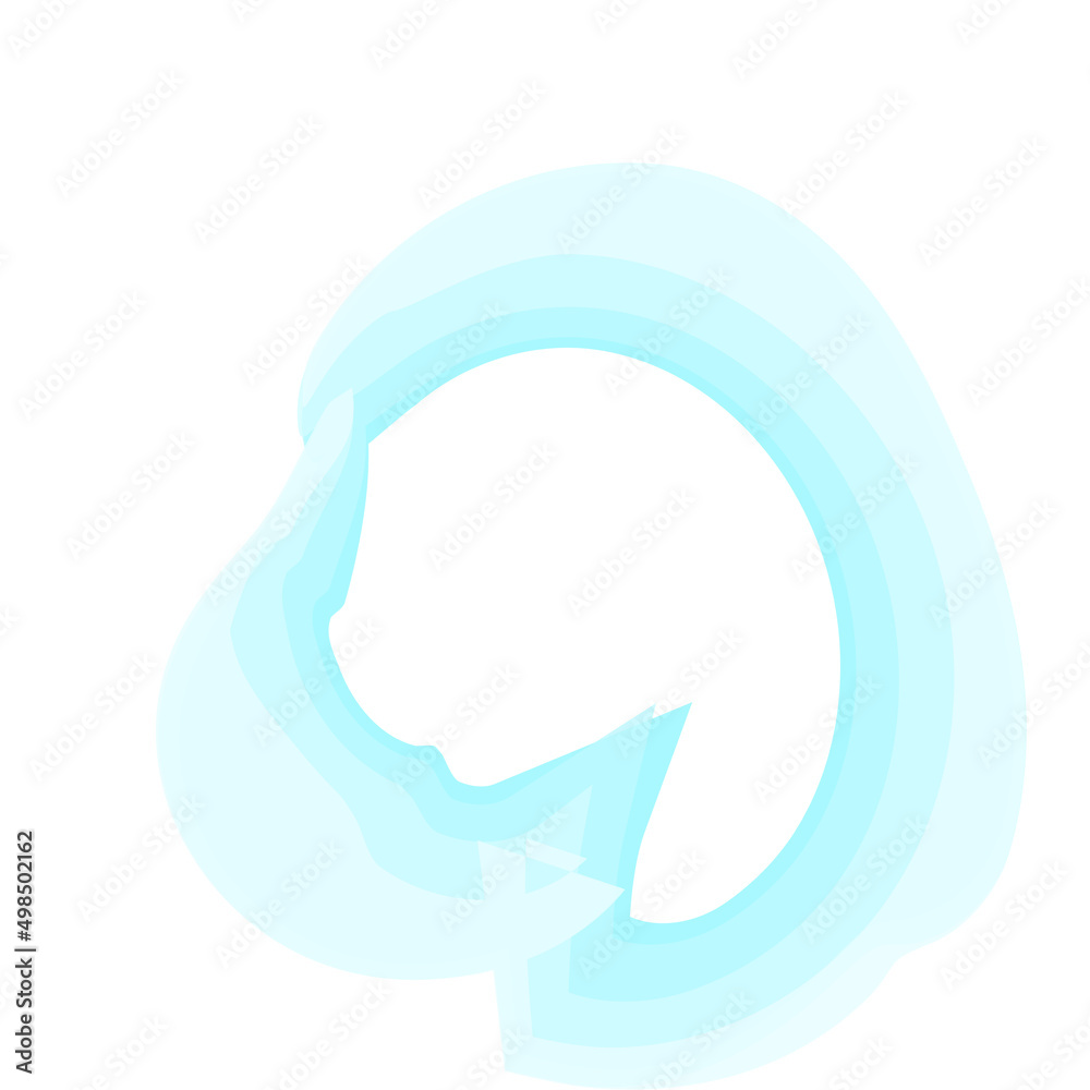 Watercolor Swirl Brushstroke Pale Blue
