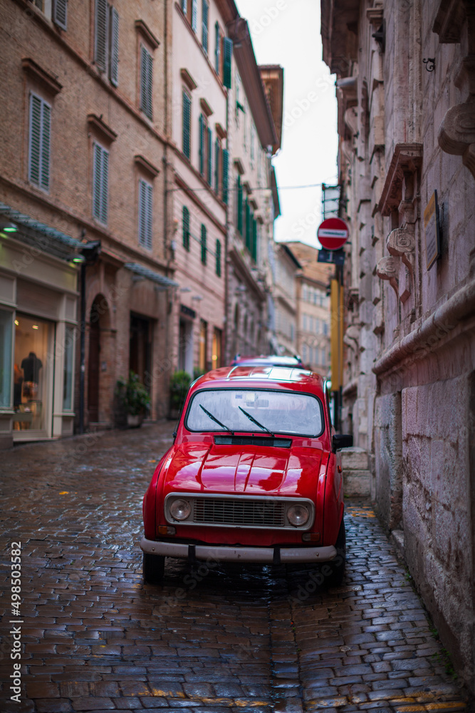 Old car on Italian old Streets