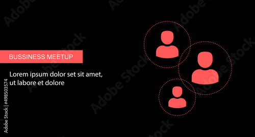 Business Meetup vector template. Mock up for busines conference announcement