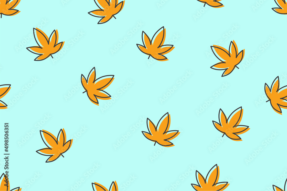 editable maple seamless vector pattern with modern style