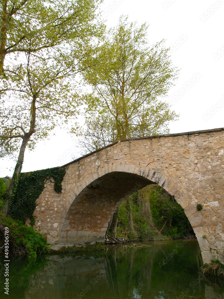 viejo puente medieval en Espejo, Alava. Basque Country