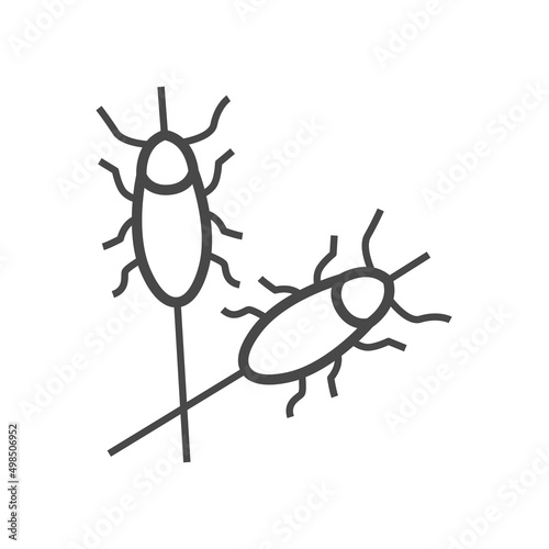 Vector linear icon with fried beetles