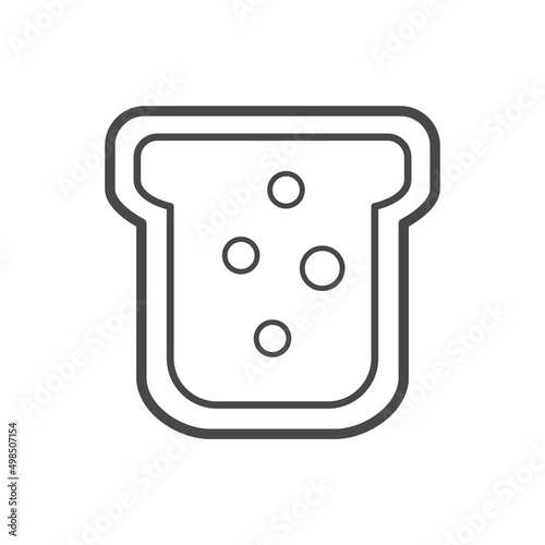 Vector linear icon with piece of bread