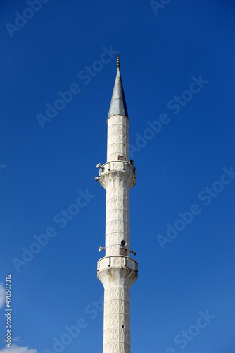 Canvas Print minarets reaching towards the blue sky, islam and minaret, minaret architecture