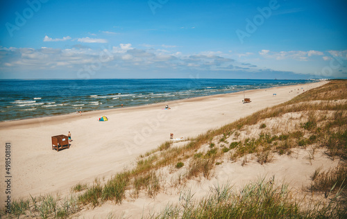 Beautiful deserted wide beach on the Curonian Spit