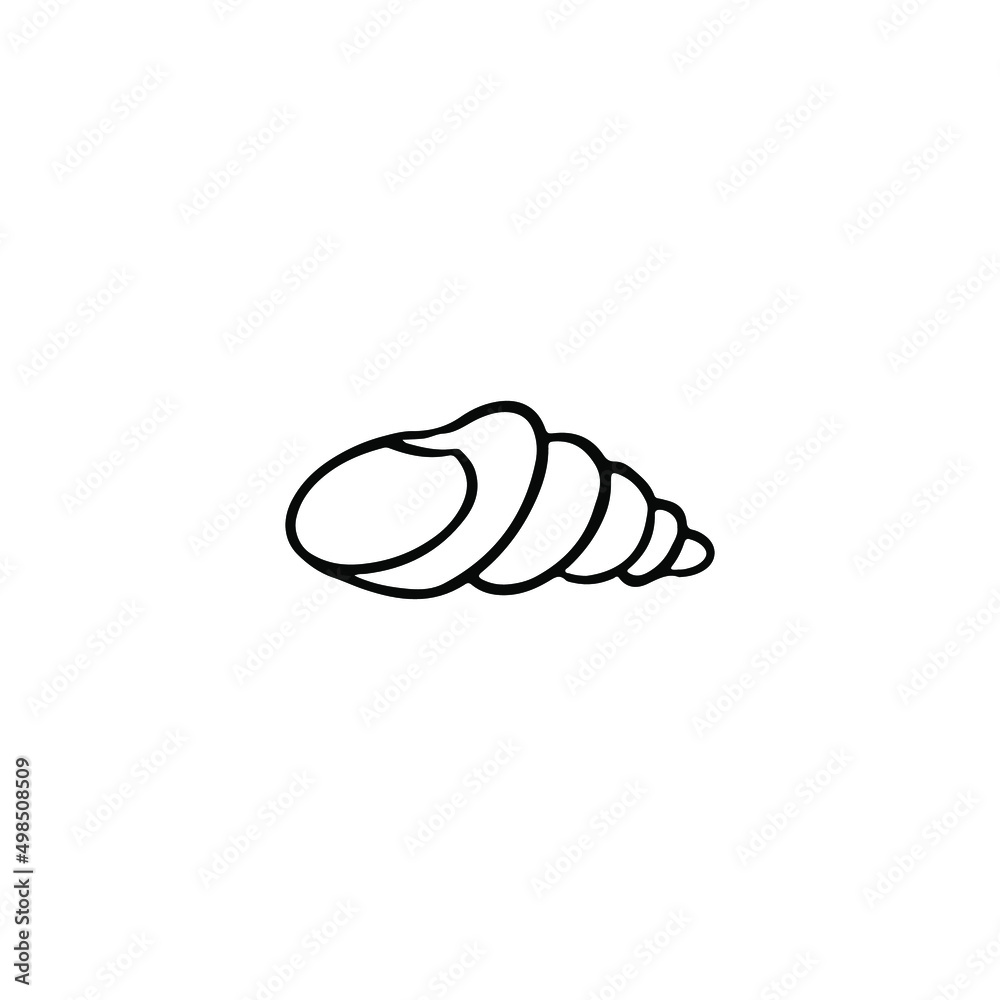 Single vector element isolated on white background. Seashell Single vector element isolated on white background. Seashell