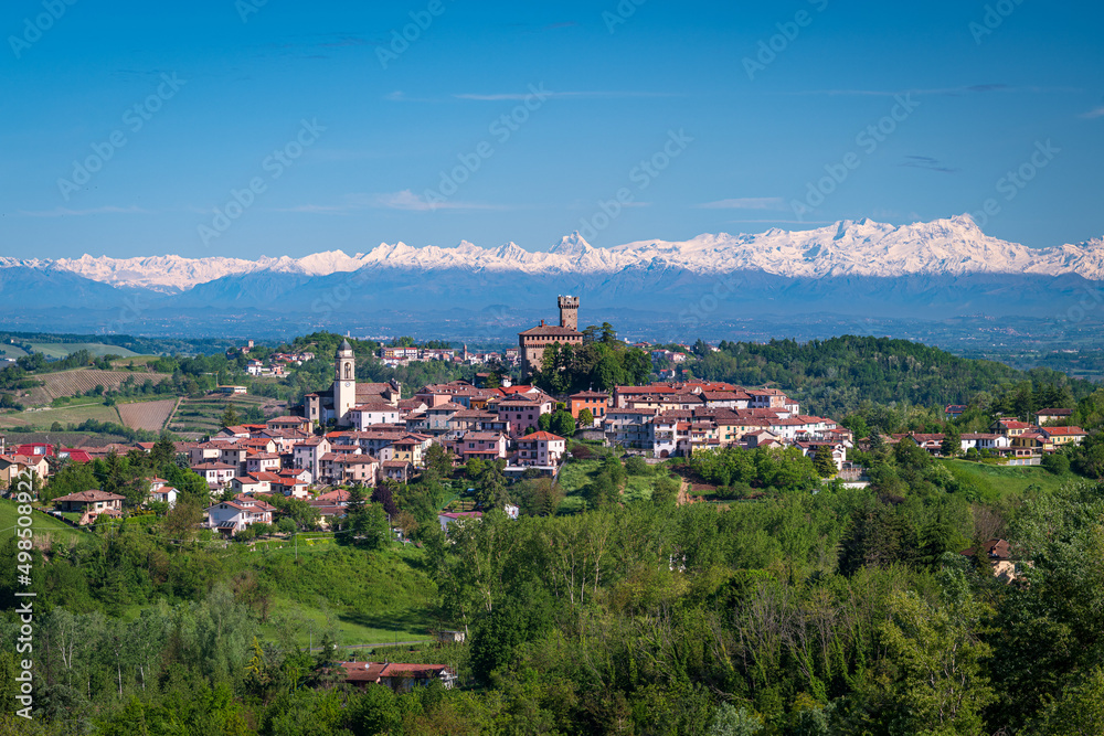 Fototapeta premium view of Trisobbio, Piedmont, Italy