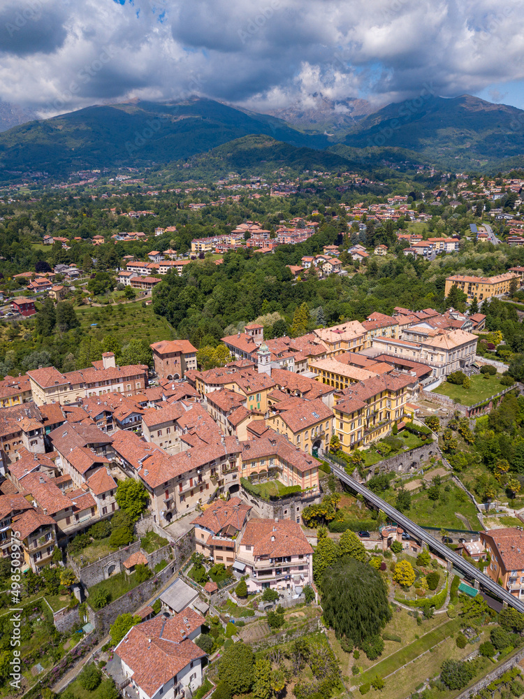aerial view of Biella, Piedmont, Italy