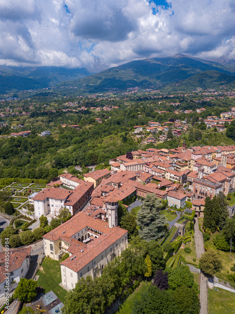 aerial view of Biella, Piedmont, Italy