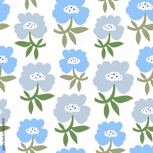 Seamless patterns in modern floral style. Vector design for paper, cover, fab...