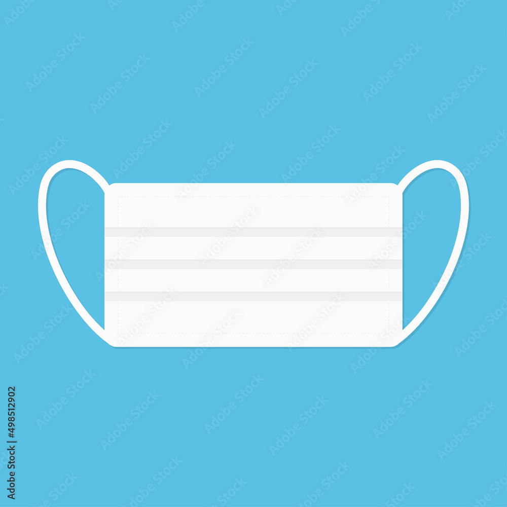 Medical or surgical face mask icon on blue background Medical or surgical face mask icon on blue background