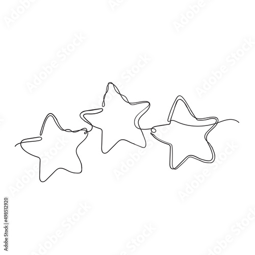 continuous line drawing rating star feedback illustration vector