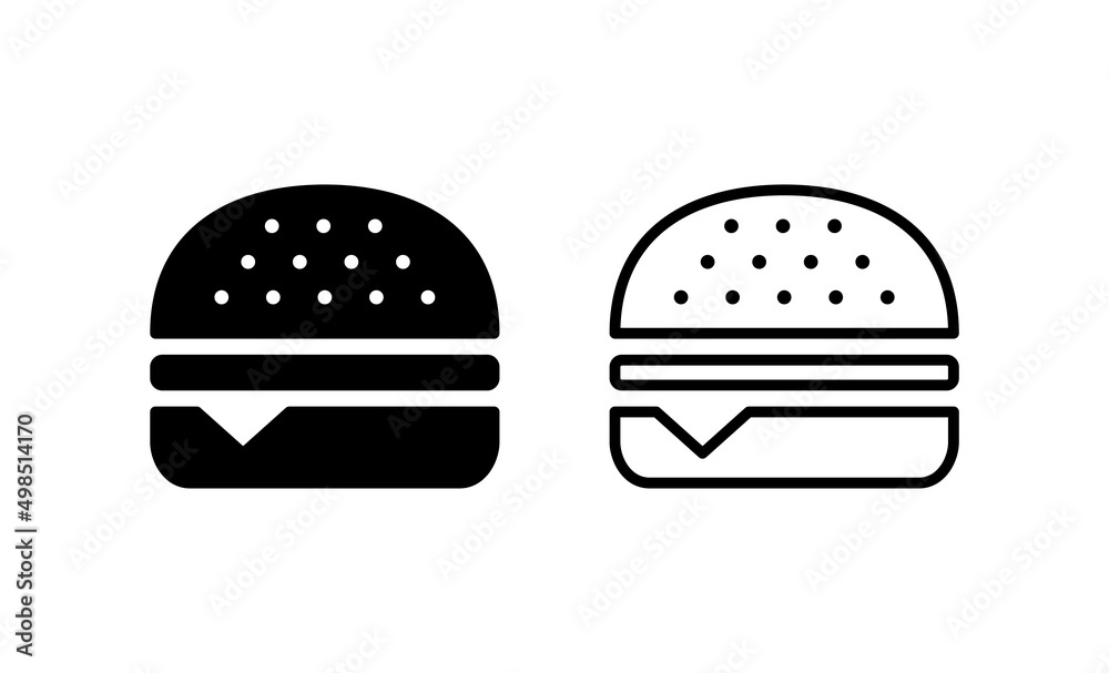 Burger icon vector. burger sign and symbol. hamburger Burger icon vector. burger sign and symbol. hamburger