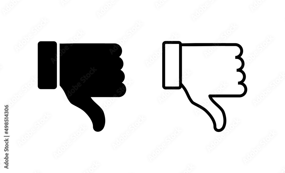 Dislike icon vector. dislike sign and symbol. Hand with thumb down Dislike icon vector. dislike sign and symbol. Hand with thumb down