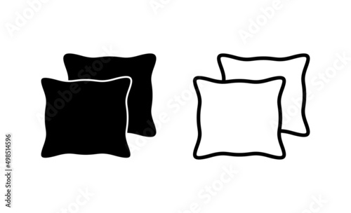 Pillow icon vector. Pillow sign and symbol. Comfortable fluffy pillow