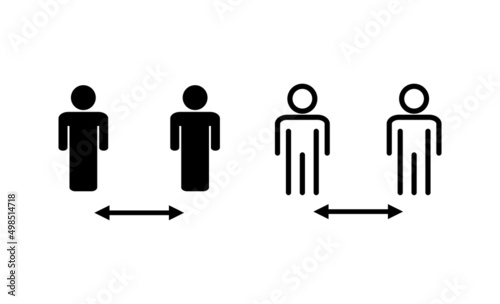 Social distance icon vector. social distancing sign and symbol. self quarantine sign
