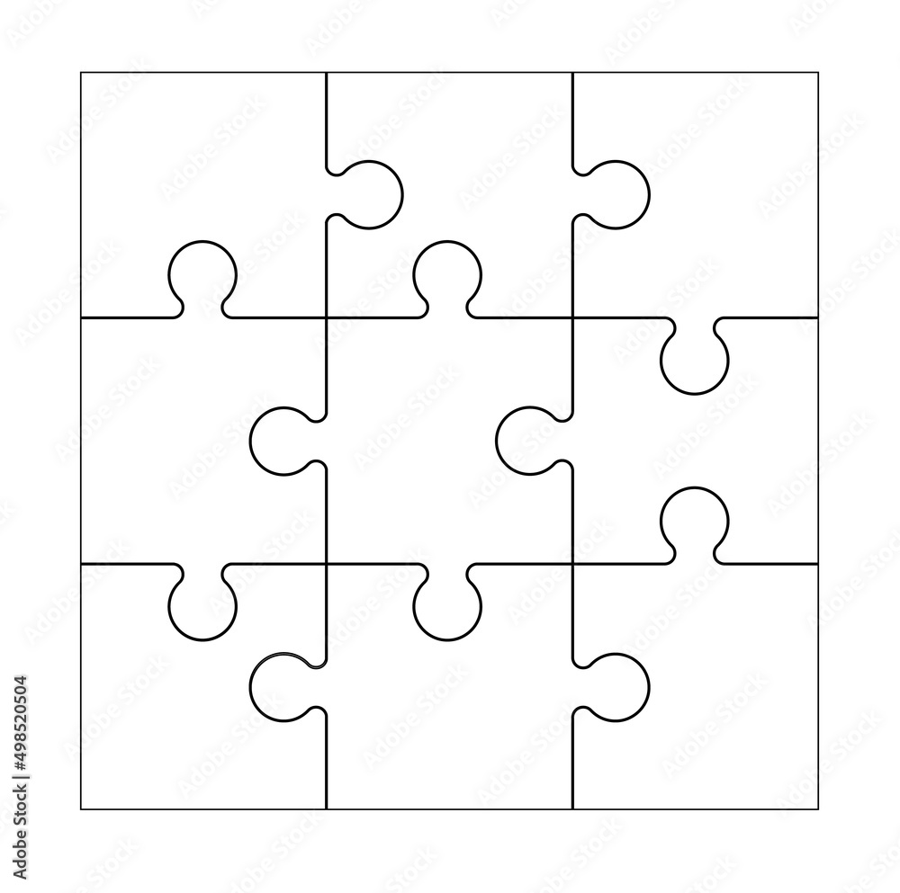 Set of black and white puzzle pieces isolated on a white background. Vector illustration Set of black and white puzzle pieces isolated on a white background. Vector illustration
