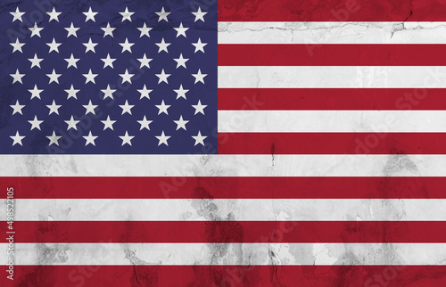 Full frame shot of american flag on wall