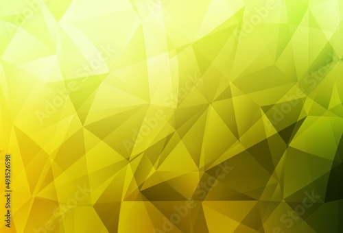 Light Green, Yellow vector abstract mosaic background.