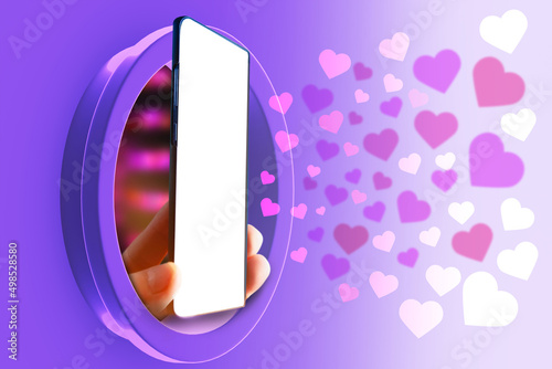 Like phone. Hearts fly out ...