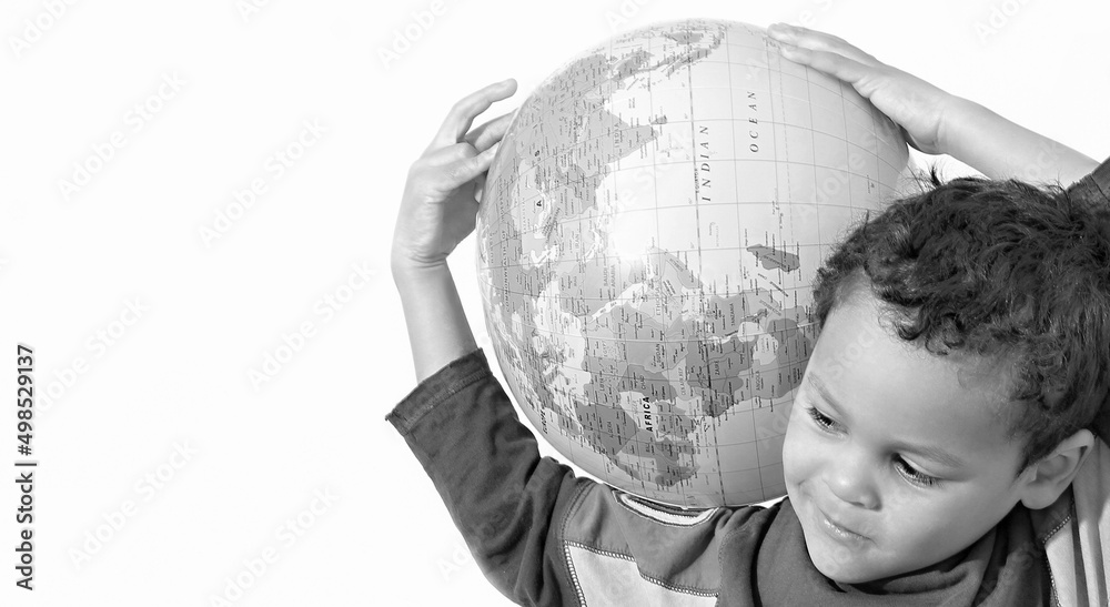 child holding the world globe educational on white background stock photo child holding the world globe educational on white background stock photo