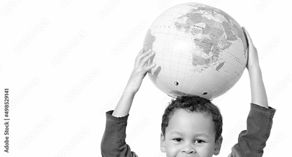 child holding the world globe educational on white background stock photo child holding the world globe educational on white background stock photo