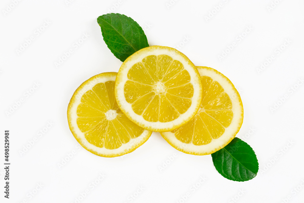 lemon slices on a white background lemon slices on a white background