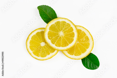 lemon slices on a white background