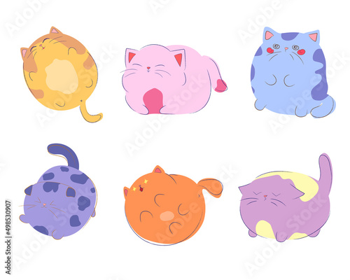 Set with doodle drove cats