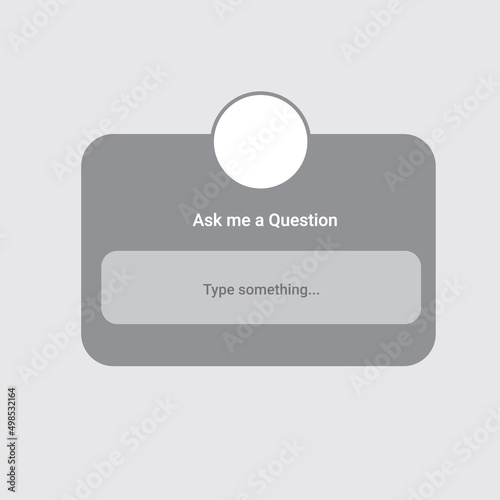 Vector Illustration ask me a question. Instagram FAQ, question answer concept. UI UX design, instagram template. Question box interface.