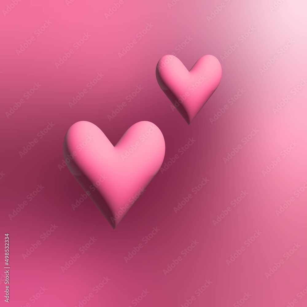 3d pink heart symbol of love, volumetric realistic vector 3d render with glossy icon for festive decoration